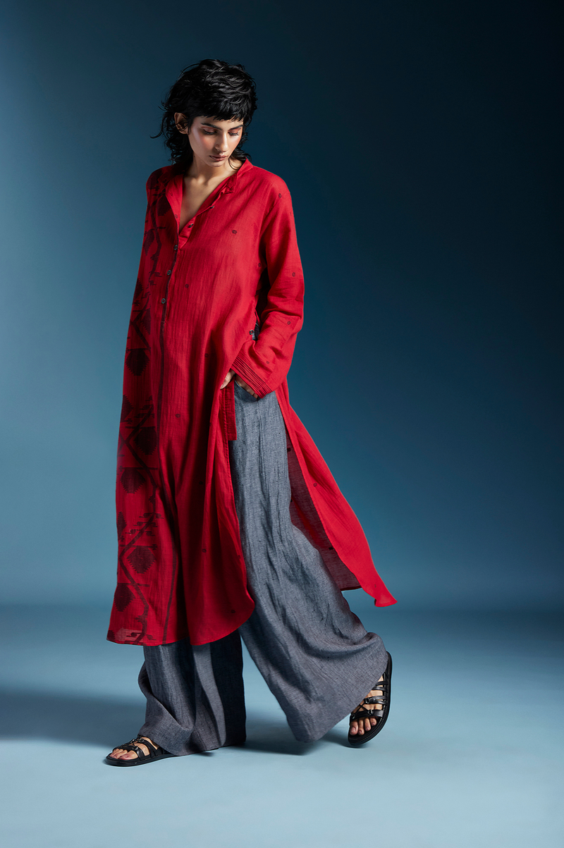 Alora Top-Red cotton by Chola in red color for women Worldwide