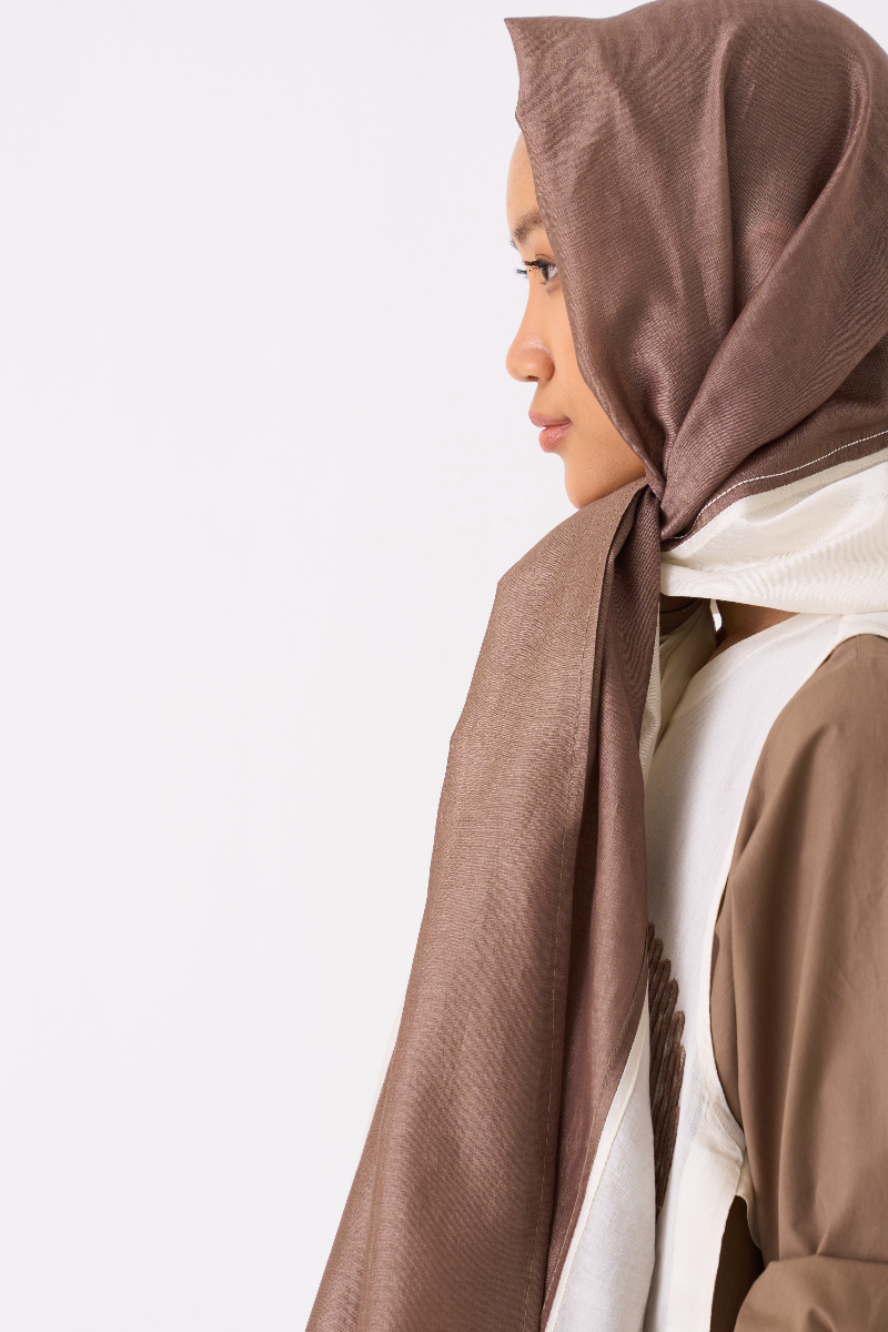 SIDE TIE OVERLAY TUNIC-OVERLAY : IVORY
TUNIC : CEDAR poplin by THREE for women Worldwide