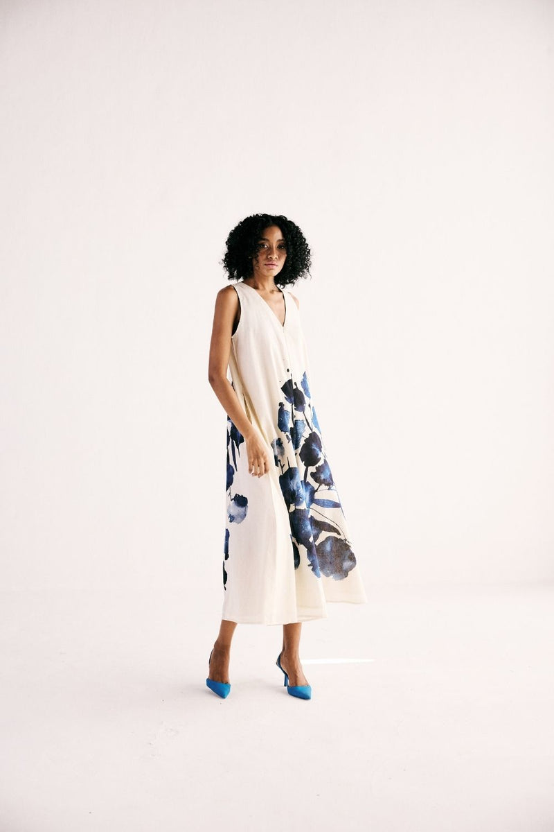 CELESTIAL INK JUMPSUIT cotton by Khara Kapas in white for women Worldwide
