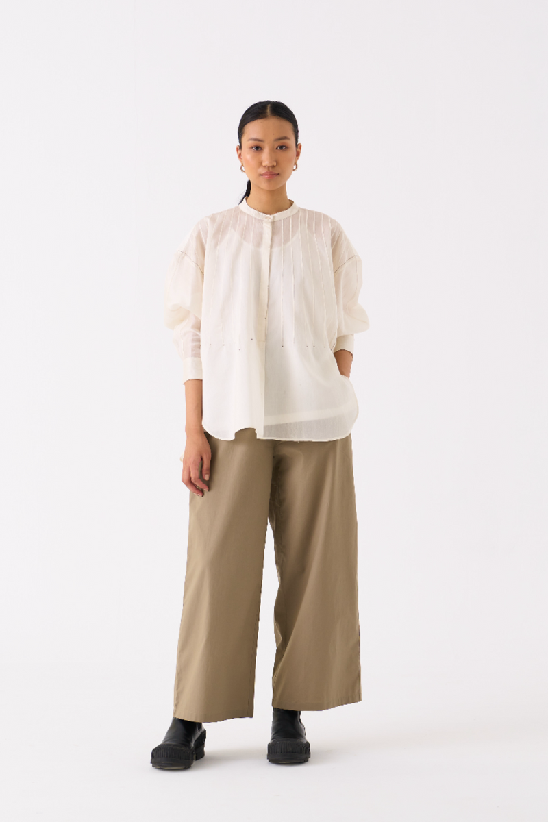 BAT SLEEVE TOP 
- IVORY chanderi by THREE in ivory color for women Worldwide