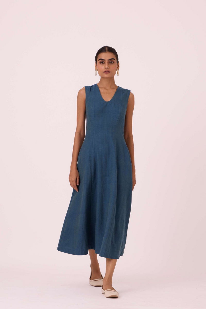 Emy Blue Handwoven Dress cotton by The Summer House in pink color for women Worldwide