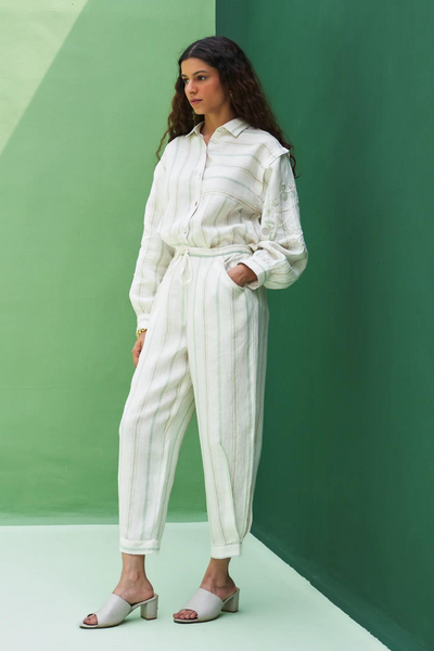 Akra Striped Linen Co-ord Set
- Mint