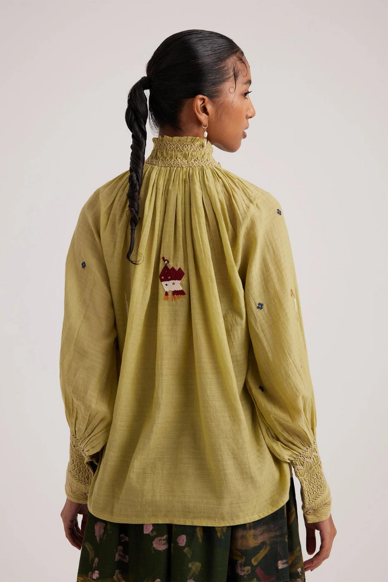 Farmer Top-Folk Green cotton by CORD for women Worldwide