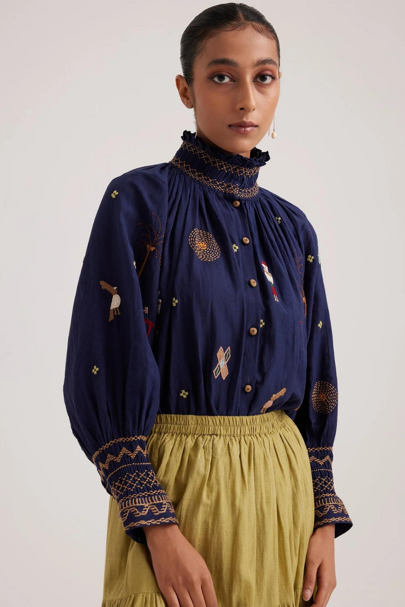 Farmer Top-Folk Ink cotton by CORD for women Worldwide