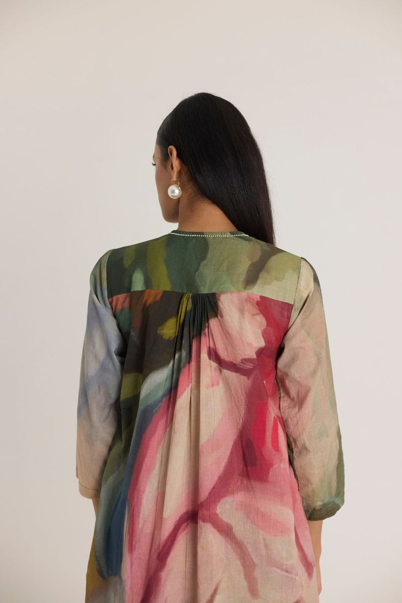 TILLY LONG COTTON KURTA SET cotton by Yam in multi color for women Worldwide