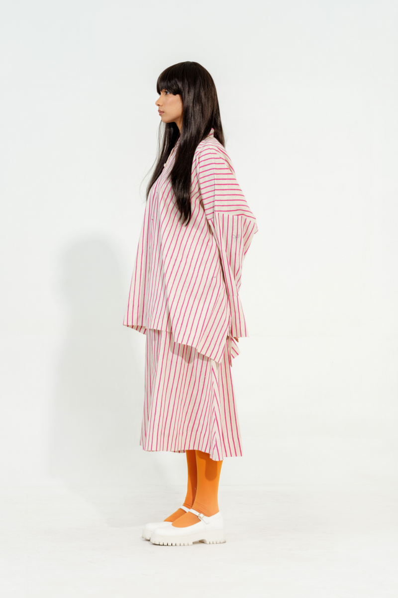 Lavender Shirt cotton muslin tops and shirts by Stoique in natural, pink for women Worldwide