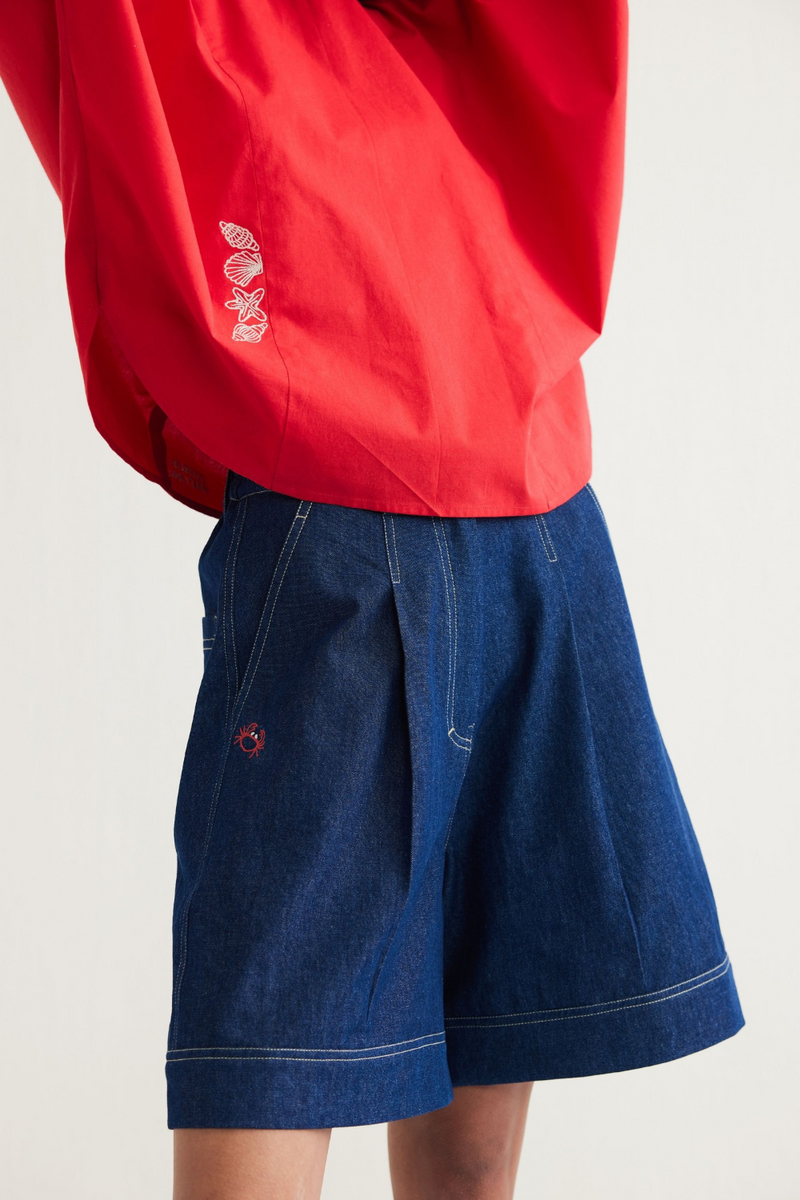 Ocean Air Organic Cotton Top poplin by SUI in red color for women Worldwide