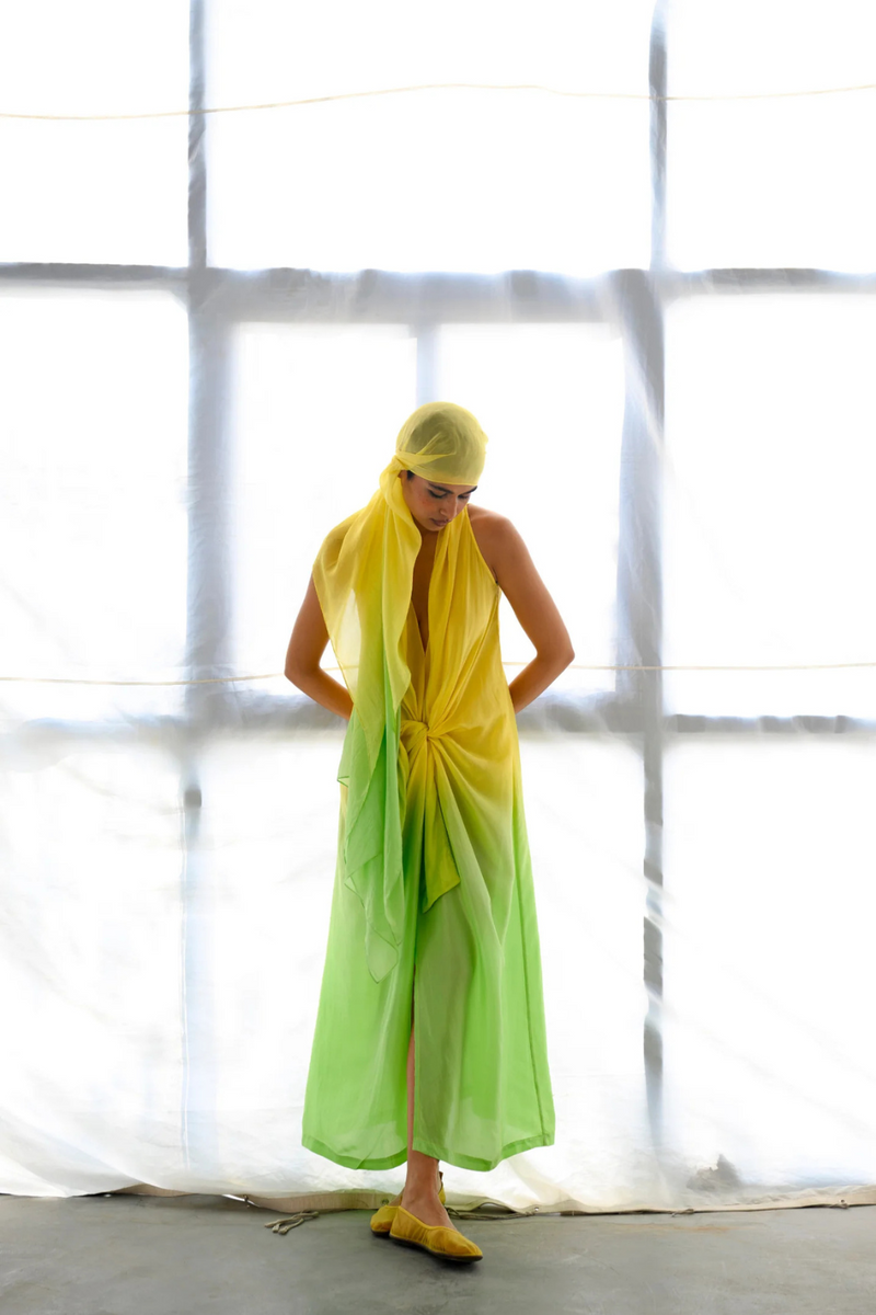 SOLANA OMBRE KNOTTED DRESS silk by Ituvana for women Worldwide