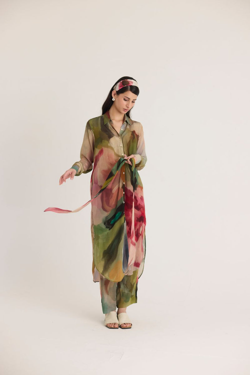 TILLY WRAP KURTA SET mul by Yam in multi color for women Worldwide