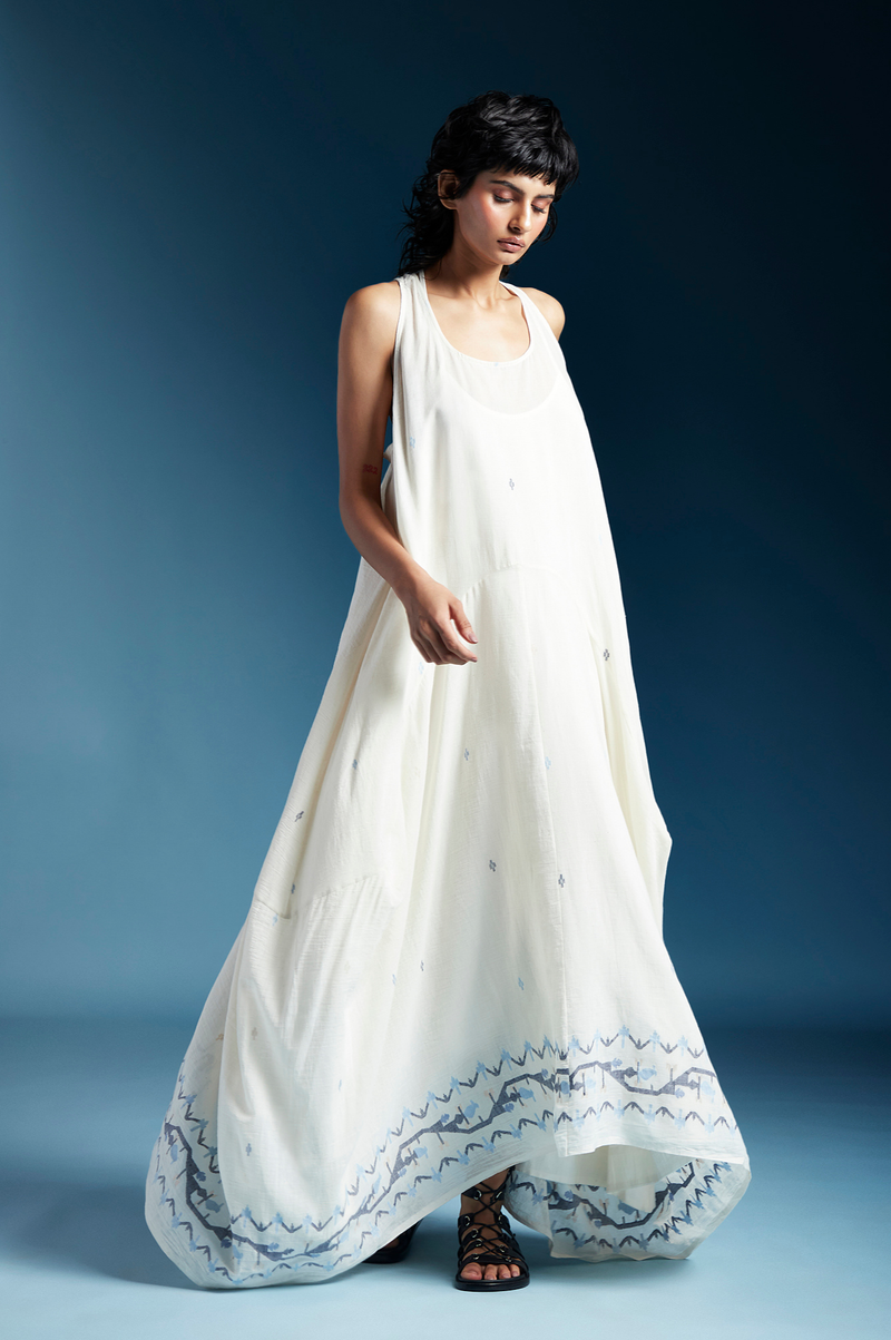 Amor Dress-White cotton by Chola in white color for women Worldwide