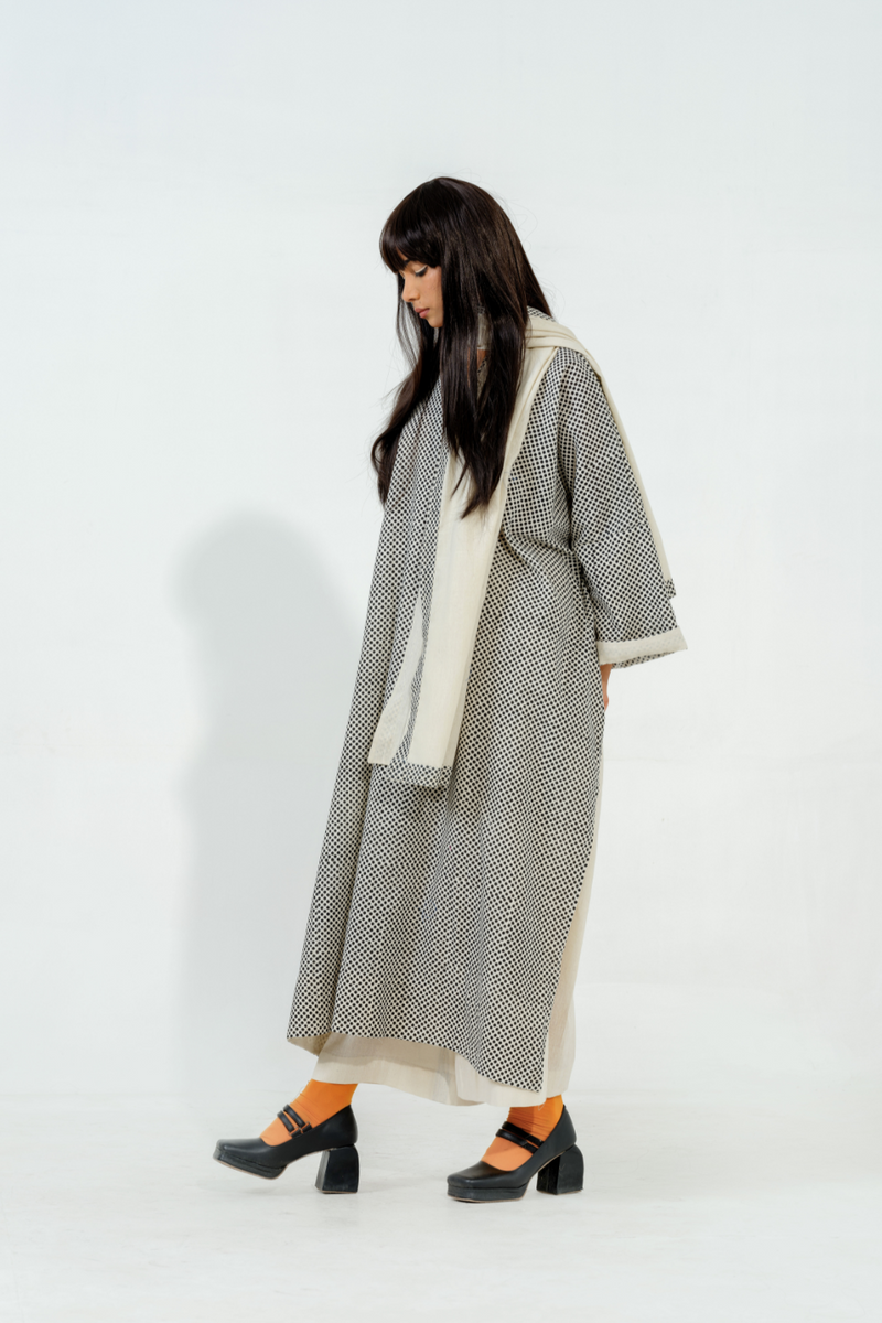 Moringa Dress cotton muslin dresses by Stoique in natural, black for women Worldwide