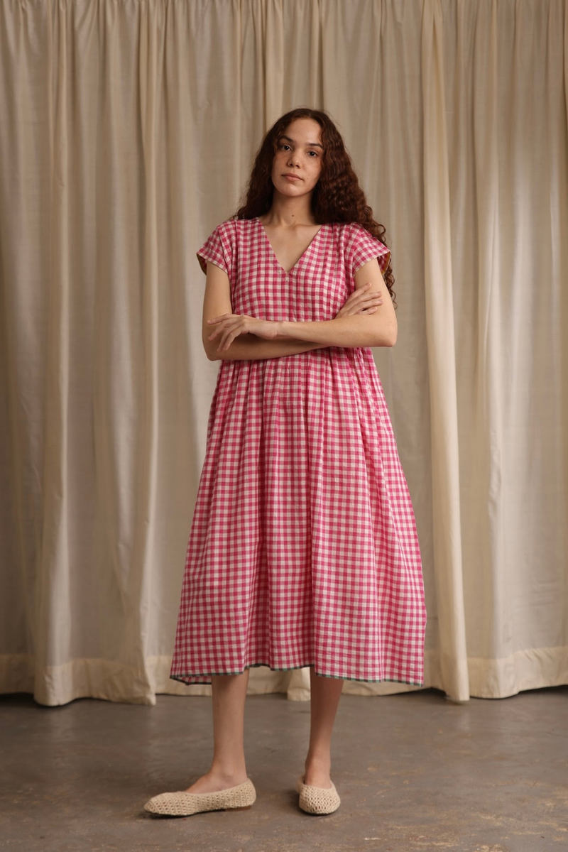 Darla Dress cotton by MASON AND MILL in pink color for women Worldwide