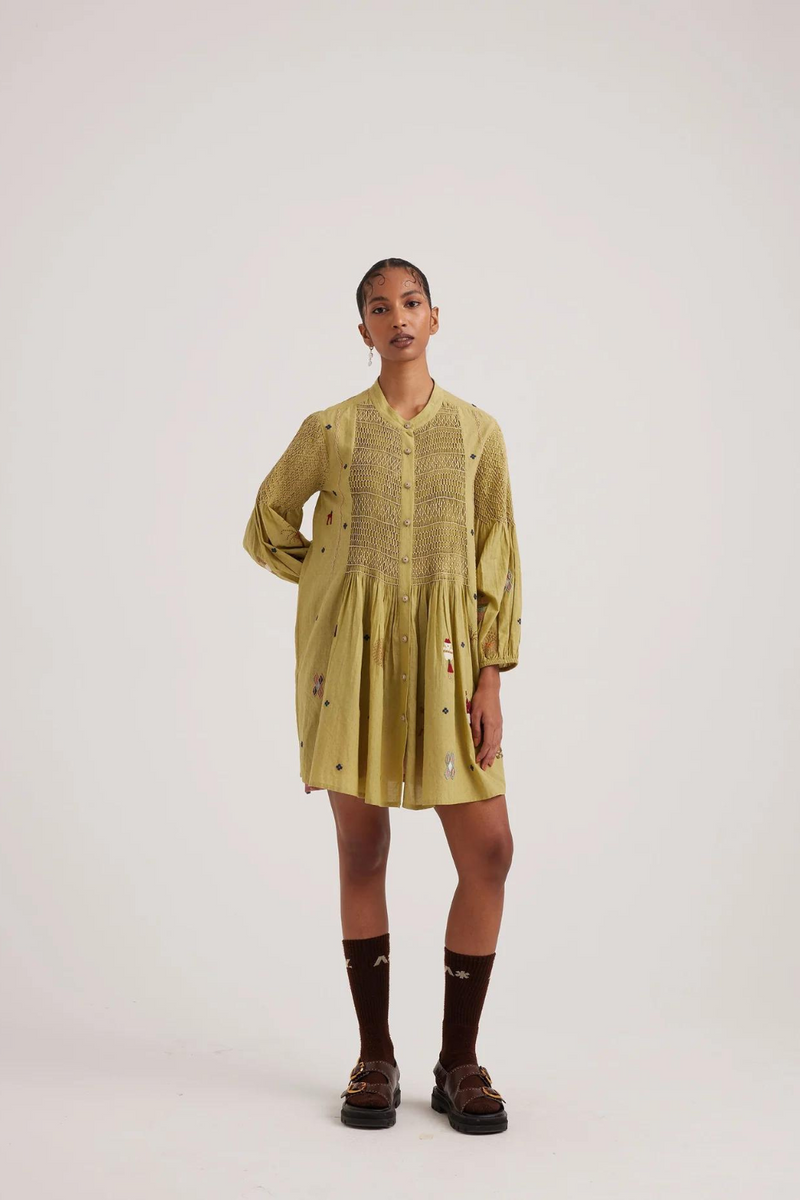 Porto Top-Folk Green cotton by CORD for women Worldwide