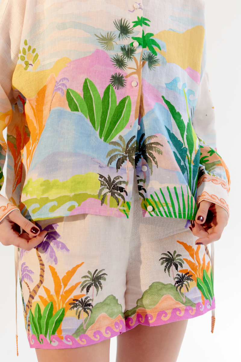 Fleur Shirt - By the Sea linen by NOIB for women Worldwide