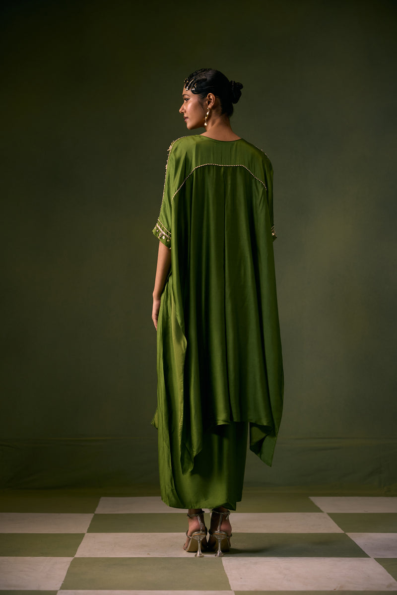 Nexa Antifit Top with Wrap Skirt vegan satin indo-western by PRAHNAAYA in musturd yellow for women Worldwide