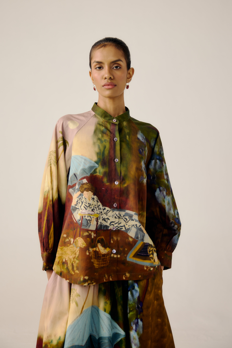 A-LINE SHIRT-Lakeside satin by CORD for women Worldwide