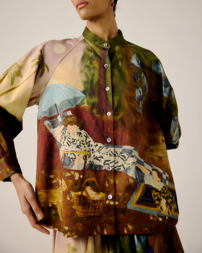 A-LINE SHIRT-Lakeside satin by CORD for women Worldwide