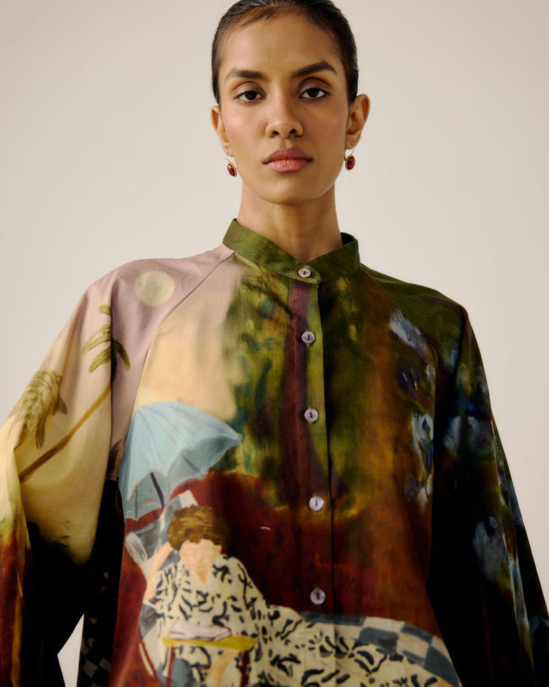 A-LINE SHIRT-Lakeside satin by CORD for women Worldwide