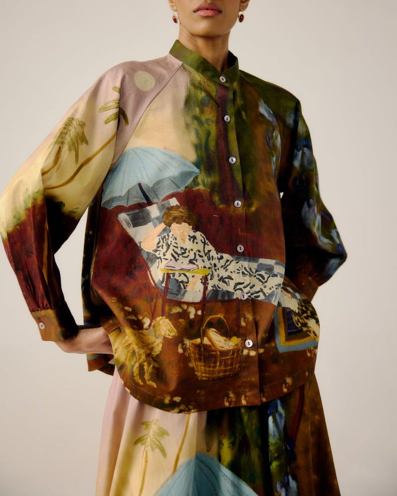 A-LINE SHIRT-Lakeside satin by CORD for women Worldwide