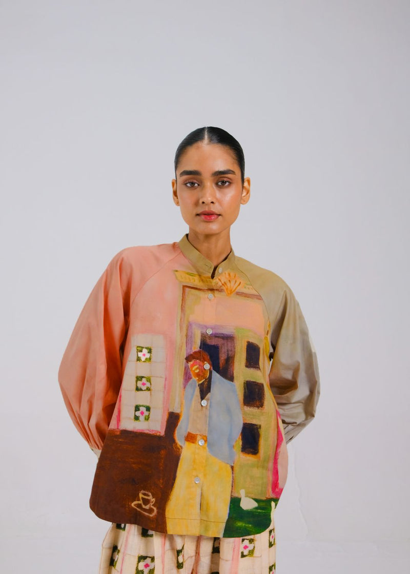 A-LINE SHIRT - MORNING COFFEE cotton by CORD for women Worldwide