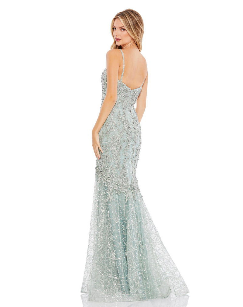 MD-A20242 Embroidered Long Gown-Green by Mac Duggal in green color for women Worldwide