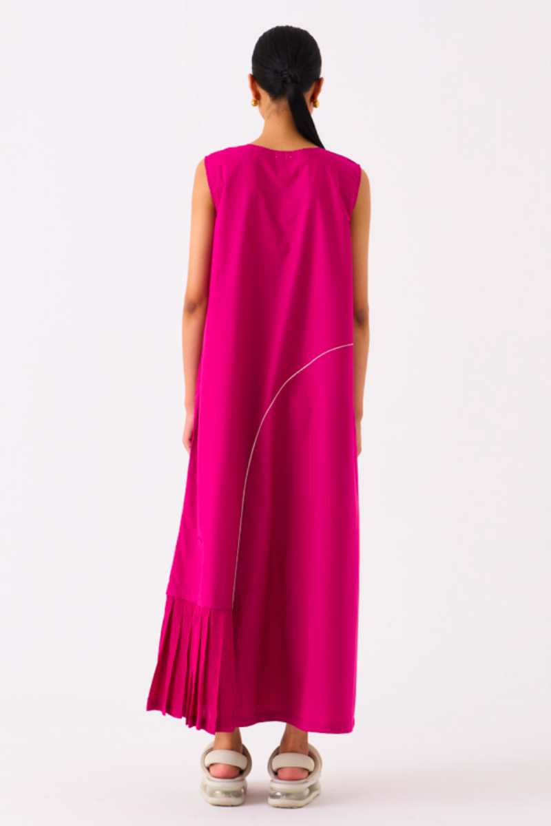 RAINDROP DRESS-FUSCHIA poplin by THREE for women Worldwide
