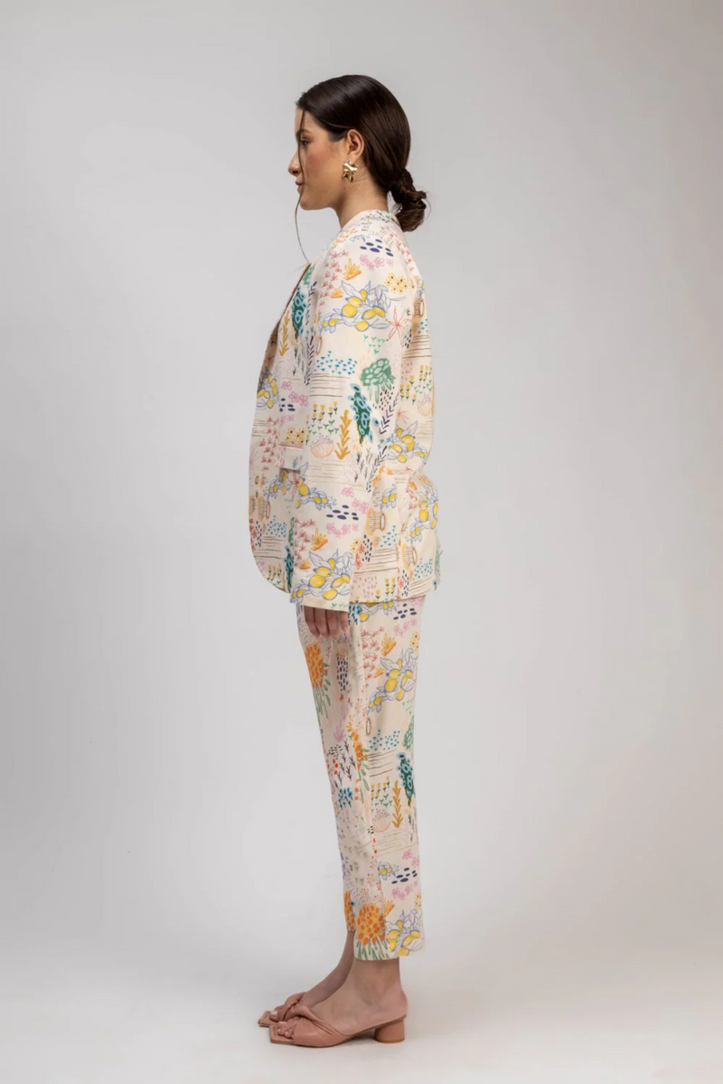LIZA PRINTED BLAZER mul by Doodlage in multi color for women Worldwide