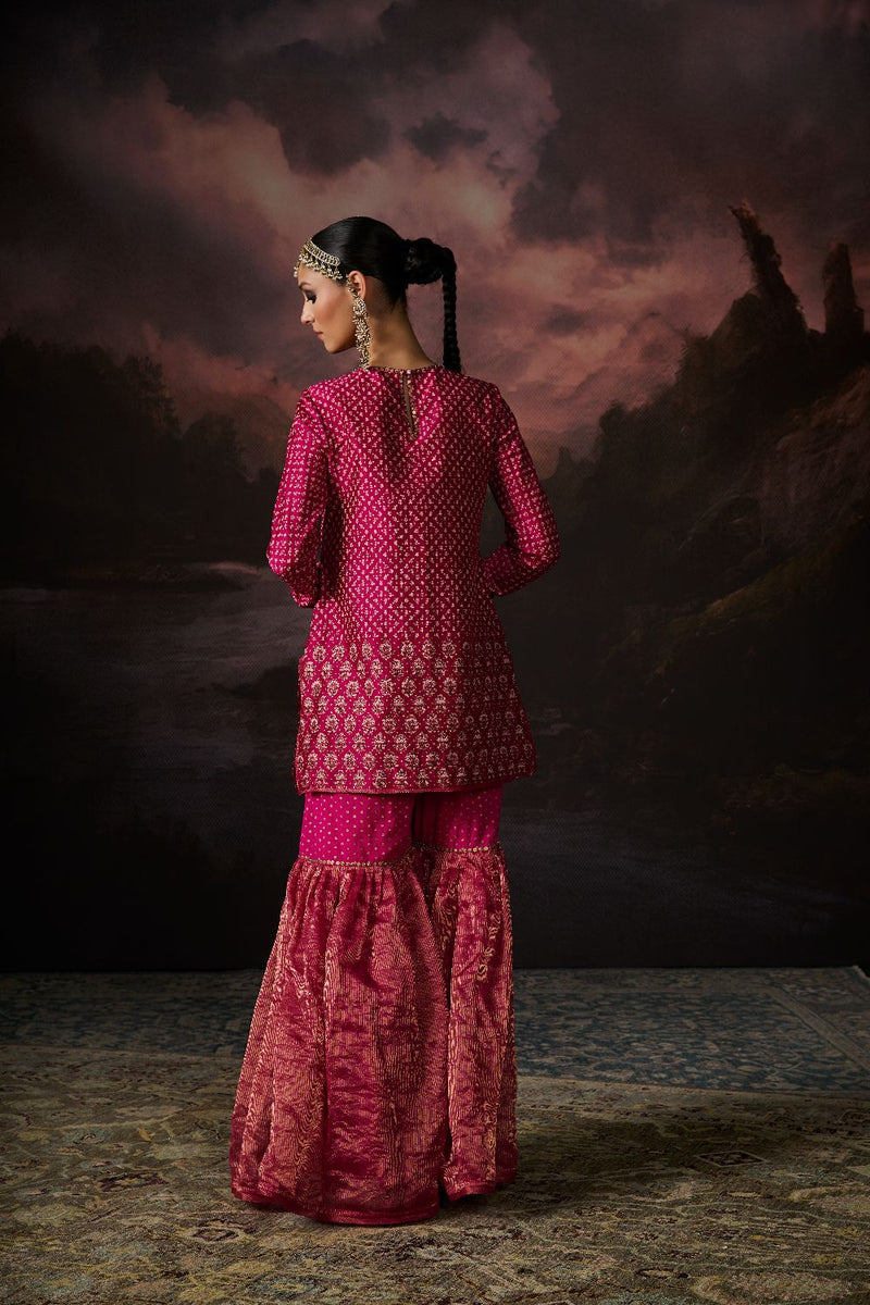 AAFREEN KURTA chanderi by SWATTI KAPOOR in pink color for women Worldwide