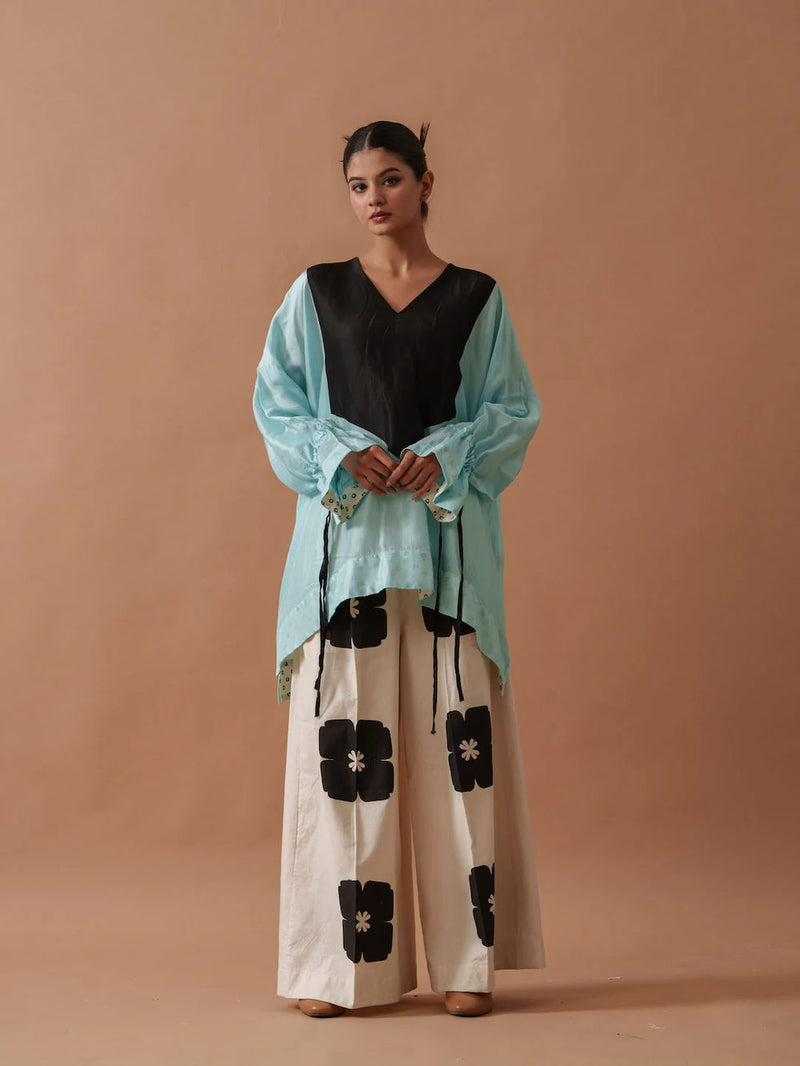 Blush Top upada silk top/shirt by Stoique in blue, black for women Worldwide