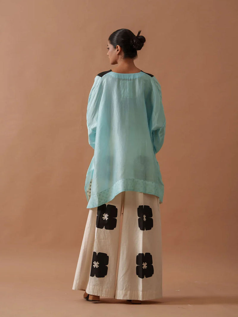 Blush Top upada silk top/shirt by Stoique in blue, black for women Worldwide