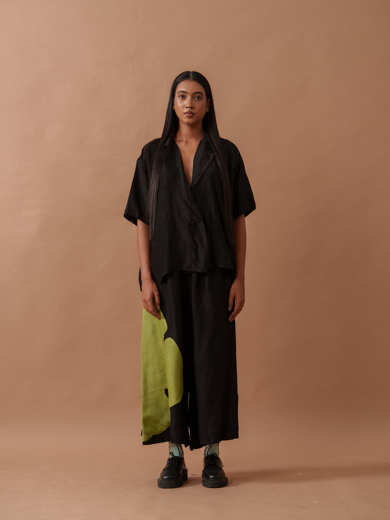 Gunpowder Flo Pants mysore silk pant/trouser by Stoique in green, black for women Worldwide