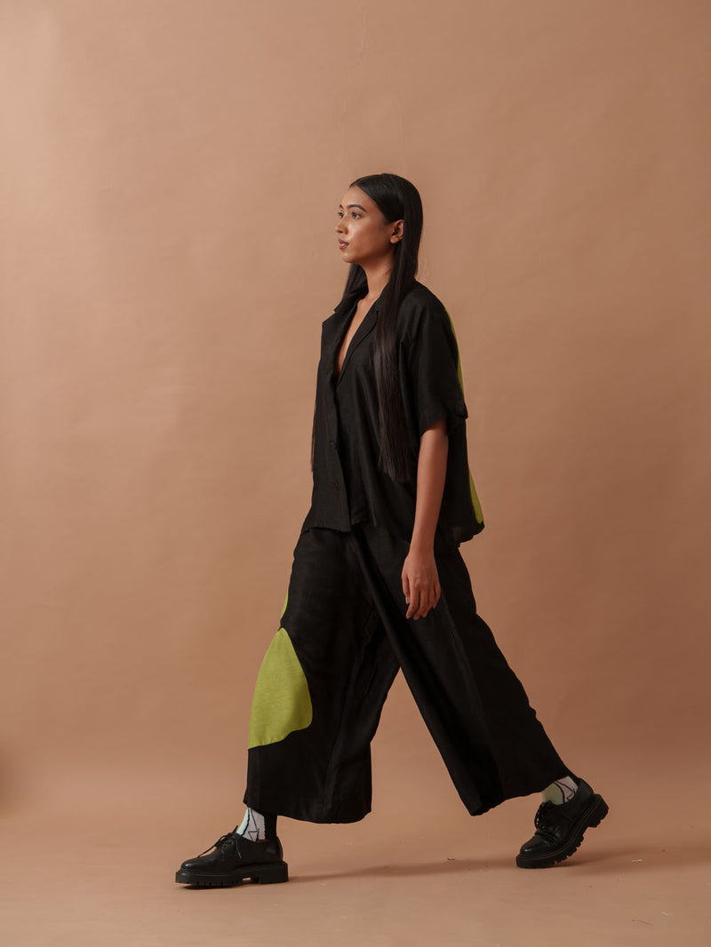Gunpowder Flo Pants mysore silk pant/trouser by Stoique in green, black for women Worldwide