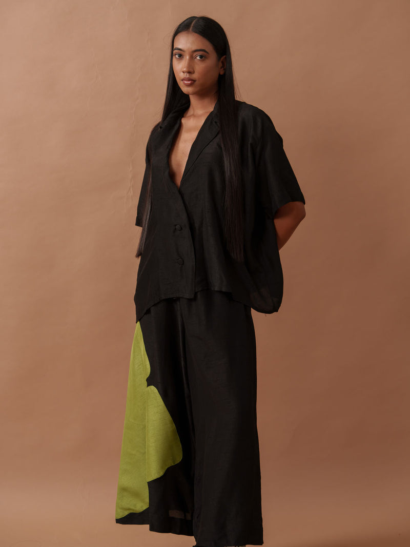 Gunpowder Flo Pants mysore silk pant/trouser by Stoique in green, black for women Worldwide