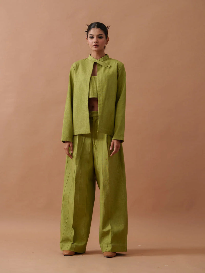 Sunflower Top handwoven cotton top/shirt by Stoique in green for women Worldwide