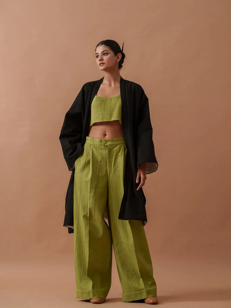 Sunflower Top handwoven cotton top/shirt by Stoique in green for women Worldwide