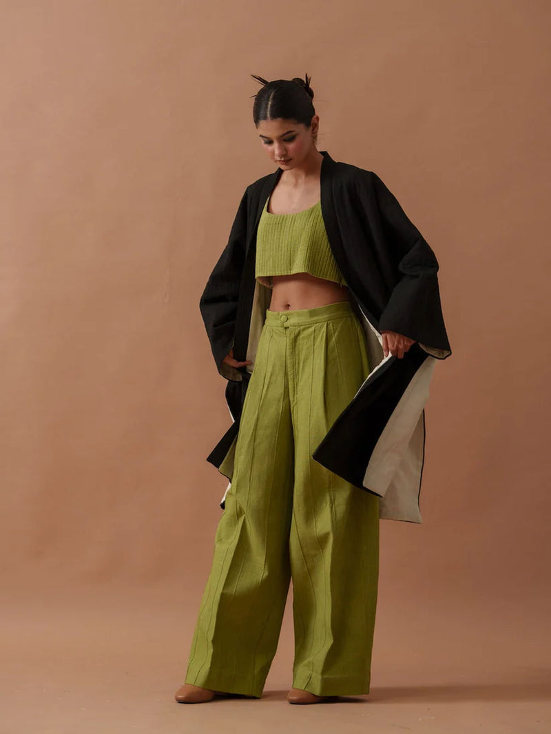 Sunflower Top handwoven cotton top/shirt by Stoique in green for women Worldwide