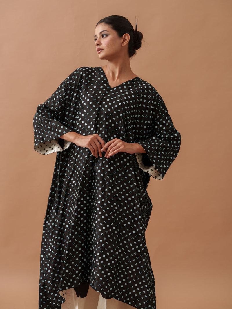 Morning Glory upada silk top/shirt by Stoique in black, blue, ivory for women Worldwide
