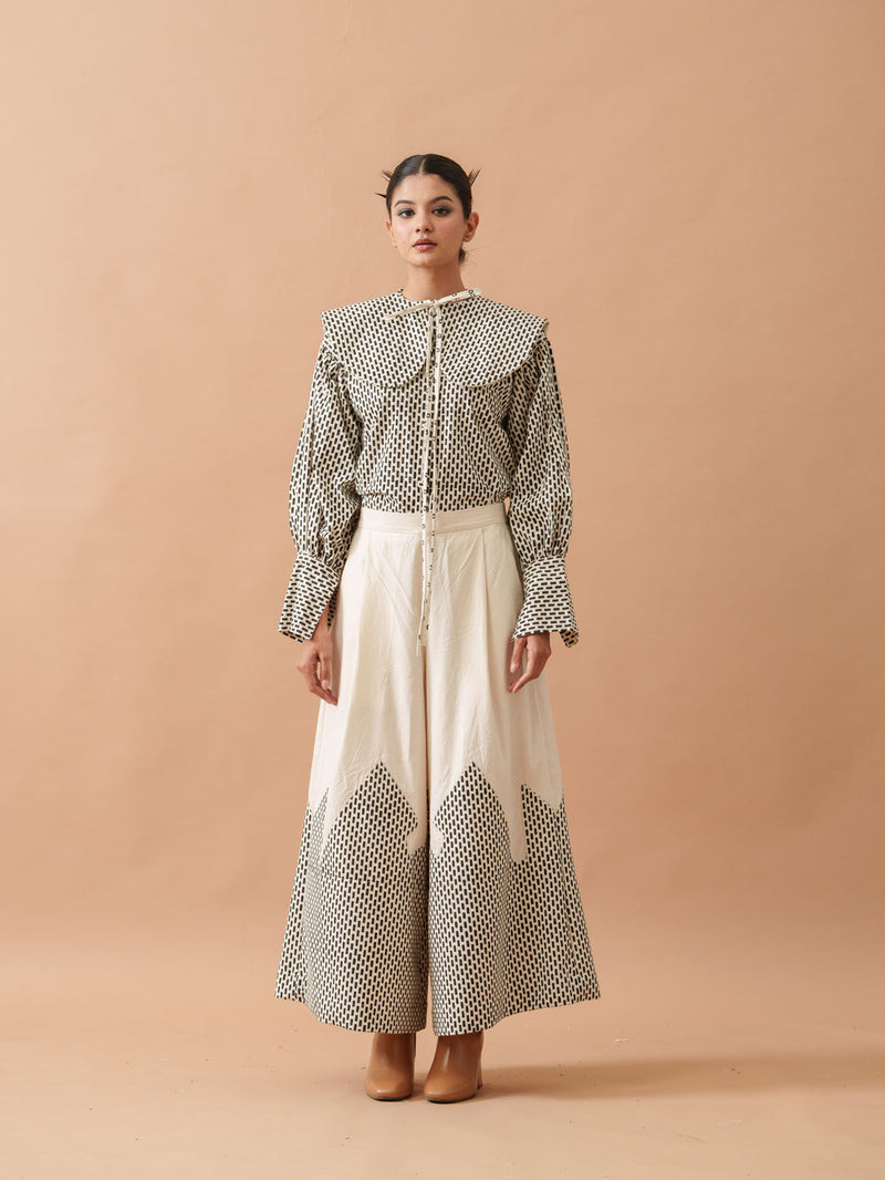 Lotus Top handwoven cotton top/shirt by Stoique in natural, black for women Worldwide