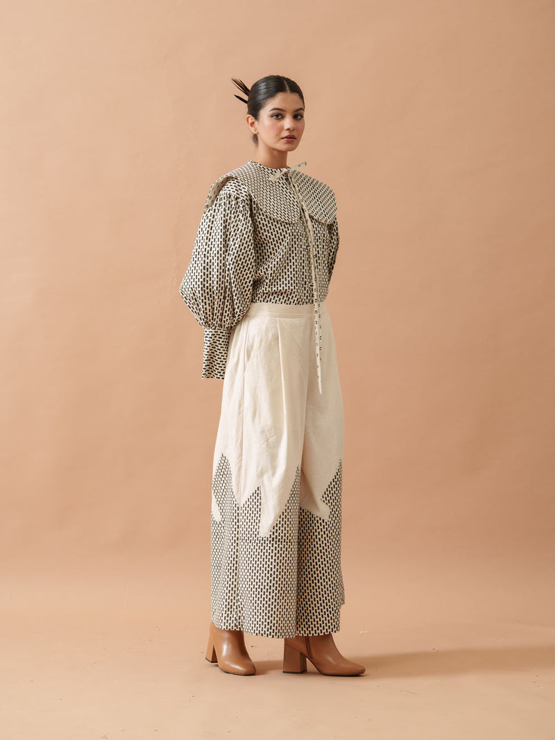 Lotus Pants handwoven cotton pant/trouser by Stoique in natural, black for women Worldwide