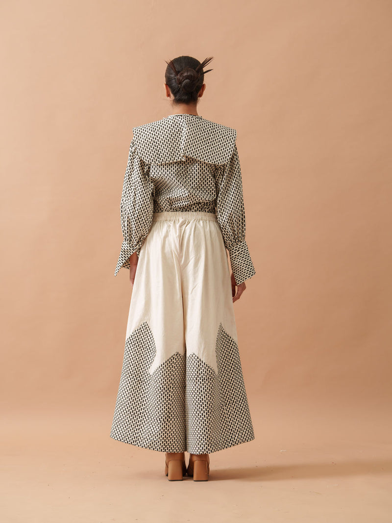 Lotus Top handwoven cotton top/shirt by Stoique in natural, black for women Worldwide