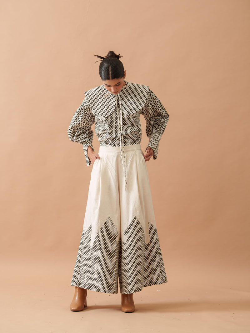 Lotus Pants handwoven cotton pant/trouser by Stoique in natural, black for women Worldwide