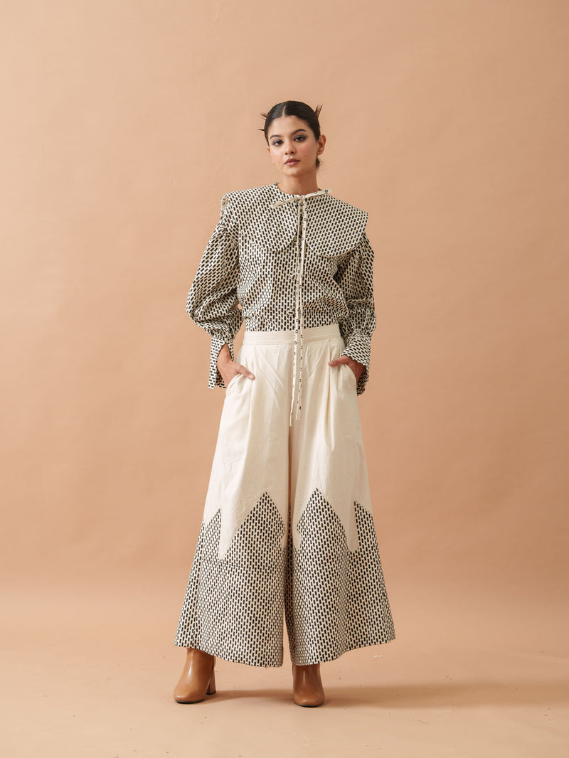 Lotus Pants handwoven cotton pant/trouser by Stoique in natural, black for women Worldwide