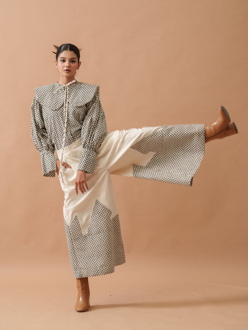 Lotus Pants handwoven cotton pant/trouser by Stoique in natural, black for women Worldwide