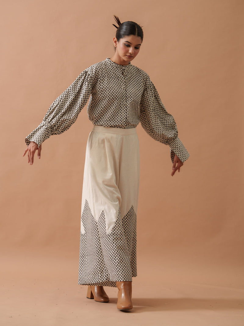 Lotus Pants handwoven cotton pant/trouser by Stoique in natural, black for women Worldwide
