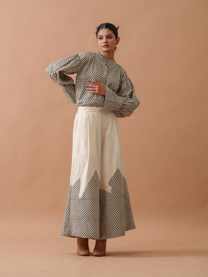 Lotus Top handwoven cotton top/shirt by Stoique in natural, black for women Worldwide