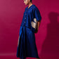 Flamingo app skirt-Blue + Grey upada silk skirts by Stoique in blue, grey for women Worldwide