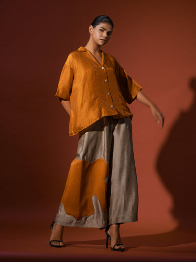 Podi Shirt-Rust Orange + Grey