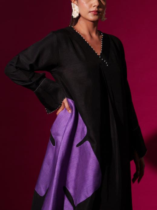 Jasper Tunic-Black + Purple