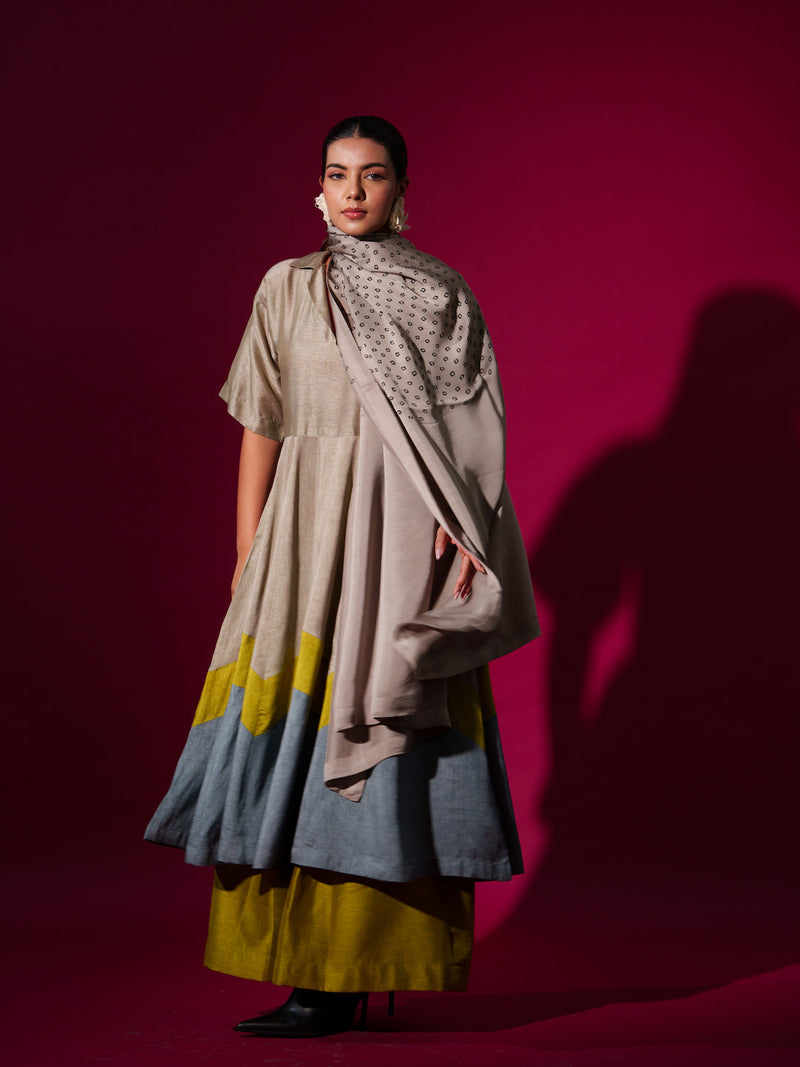 Infinity Dress-Grey + Leaf green + Teal mysore silk dresses by Stoique in grey, leaf green, teal for women Worldwide