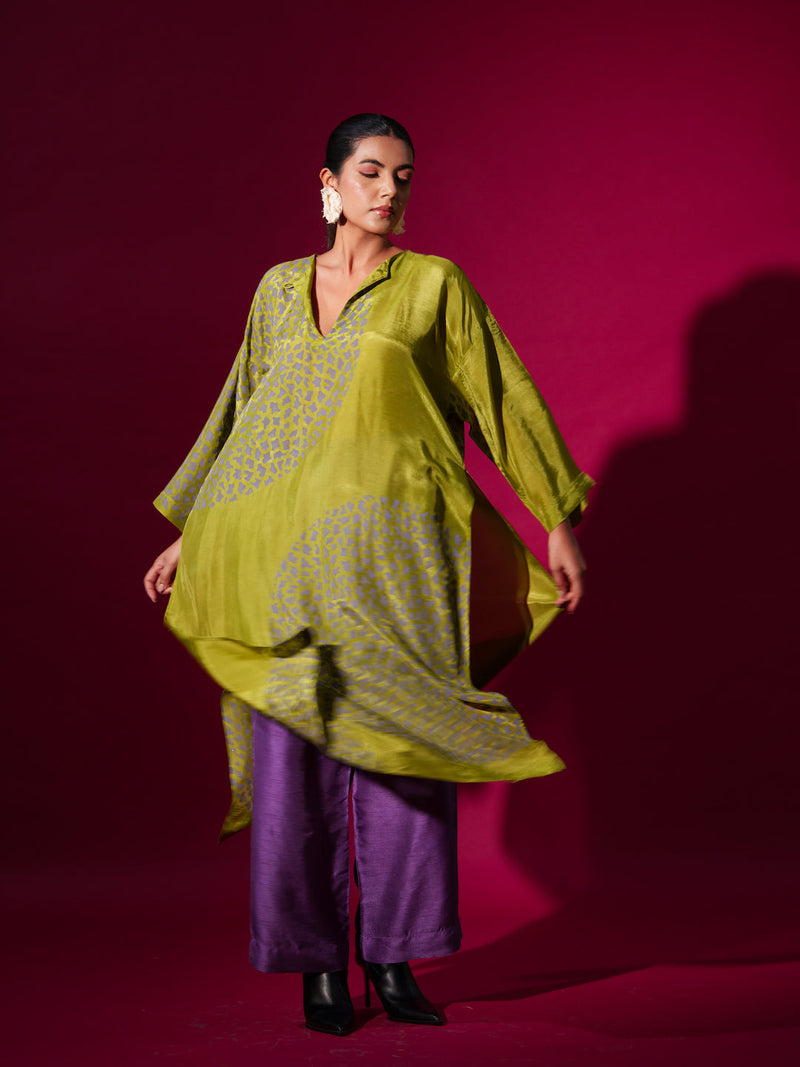 Oregano Pants -Purple mysore silk pants/trousers by Stoique in purple for women Worldwide